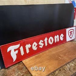 Original & Authentic''firestone Tires'' Metal Sign 48x9.5 Inch Made In USA