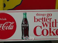 Original COCA COLA THINGS GO BETTER WITH COKE Button Soda Drink METAL SIGN