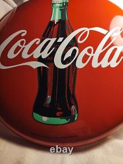 Original Coca Cola 16 Inch Button Sign. Pre-owned