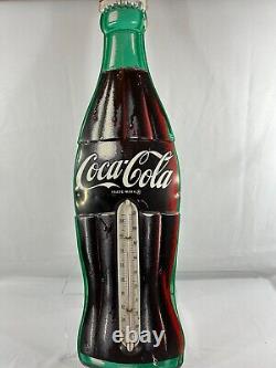 Original Coca Cola Advertising thermometer Large- 29.5 bottle-tin-rare-authenic