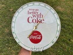 Original Coca Cola Coke 12 Dial Thermometer Sign Glass Cover CLEAN