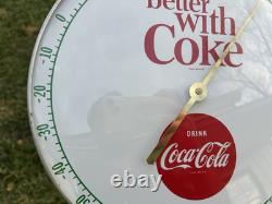 Original Coca Cola Coke 12 Dial Thermometer Sign Glass Cover CLEAN