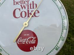 Original Coca Cola Coke 12 Dial Thermometer Sign Glass Cover CLEAN