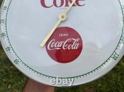 Original Coca Cola Coke 12 Dial Thermometer Sign Glass Cover CLEAN
