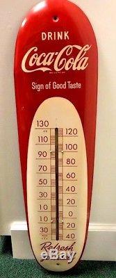 Original Coca-Cola Coke Cigar Thermometer Sign of Good Taste Superb