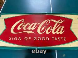 Original Coca Cola Fishtail Sign -Sign of Good Taste