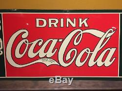 Original Coca-Cola In Bottles 5 Cent Country Store Tin Litho Sign