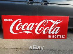 Original Coca Cola Porcelain In Bottle Sign Antique Vintage Sled Style Soda 1940