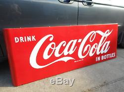 Original Coca Cola Porcelain In Bottle Sign Antique Vintage Sled Style Soda 1940