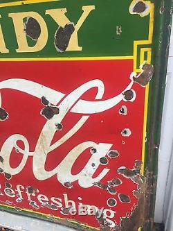 Original Coca Cola Porcelain Sign Coke Advertising Vintage Soda