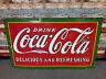 Original Coca Cola Porcelain Sign General Store Soda Pop