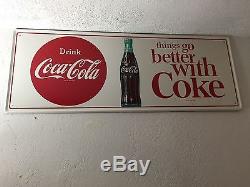 Original Coca Cola Sign 32x12 Excellent Condition