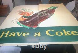 Original Coca Cola Sprite Boy Billboard Tin Sign 1948 coke advertising 10' x 8
