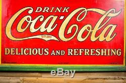 Original Coca Cola Tin Sign 1932- WOW