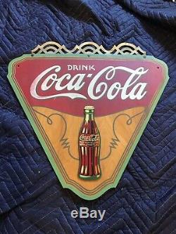 Original Coca Cola Wood Triangle Sign Kay Displays 30s