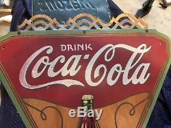 Original Coca Cola Wood Triangle Sign Kay Displays 30s