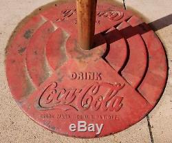 Original Coca Cola lollipop Cast Iron Sign Base With Pole soda