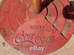 Original Coca Cola lollipop Cast Iron Sign Base With Pole soda