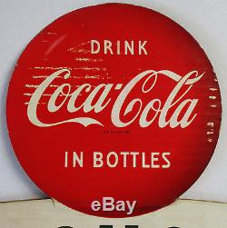 Original Doublesided Coca-Cola Cut-Out Cardboard Advertisement circa 1954