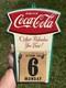Original Drink Coca Cola Coke Fishtail Painted Metal Sign Calendar Pad NICE