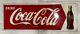 Original Drink Coca Cola Tin Sign Bottle Robertson 1950's 11.5x31.5 Gas Oil Soda