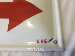 Original Early Coca Cola Arrow Porcelain Sign Spanish Tome