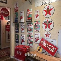 Original Flange''drink Coca-cola'' Painted Sign 20x23 Inch