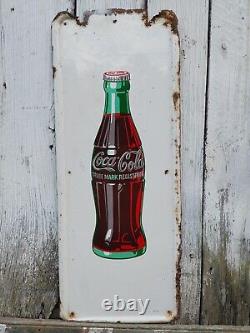 Original Metal 1954 Coca Cola Pilaster Sign, 40x16 Inches