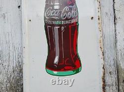 Original Metal 1954 Coca Cola Pilaster Sign, 40x16 Inches