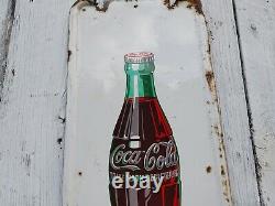 Original Metal 1954 Coca Cola Pilaster Sign, 40x16 Inches