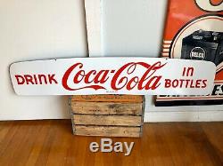 Original Nos 1950s Porcelain Coca Cola Soda Delivery Truck Advertising Sign Wow