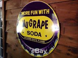 Original Nugrape Soda Advertising Sign Not Porcelain Root Beer Coca Cola Bread