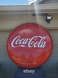 Original Porcelain Coca-Cola Advertising Sign 48 In Porcelain Coke Button