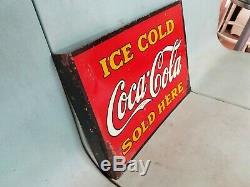 Original Rare 1916 DascoIce Cold Coca-Cola Sold Here Metal Flange WOW