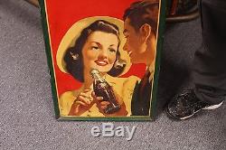 Original Scarce 1940's Coca Cola Tin Sign