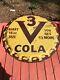 Original V3 Vess Coca Cola Soda Pop Bottle Cap Metal Sign 29 1950s Vintage