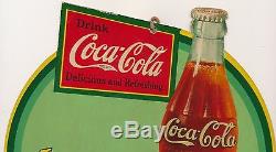 Original Vintage 1930s Coca Cola Double Sided Cardboard Cutout Sign