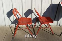 Original Vintage 1960's Coca Cola Soda Pop Metal Porcelain Top Table & 2 Chairs