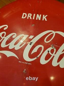 Original Vintage Coca Cola 16 Round Button Sign