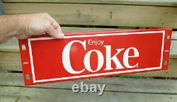 Original Vintage Coca-Cola COKE Sign Painted Metal Retail Display Signage