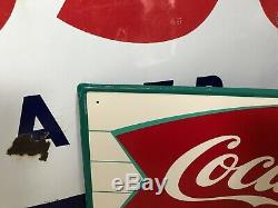 Original Vintage Coca-Cola Fishtail Sign