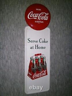 Original Vintage Coca Cola Pilaster Sign 6-Pack