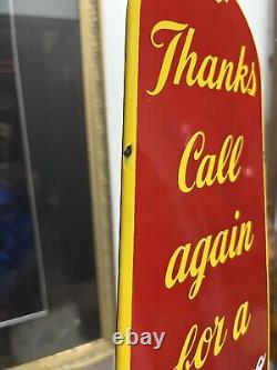 Original Vintage Coca-Cola Porcelain Door Push Plate