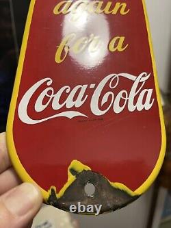 Original Vintage Coca-Cola Porcelain Door Push Plate