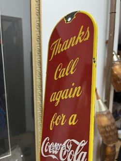 Original Vintage Coca-Cola Porcelain Door Push Plate