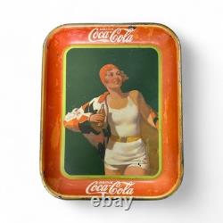 Original Vintage Coca-Cola Serving Tray from 1929-1930 entitled Swimsuit Girl