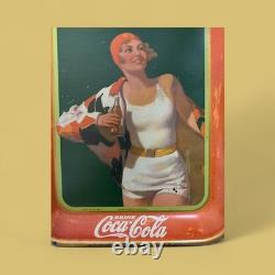 Original Vintage Coca-Cola Serving Tray from 1929-1930 entitled Swimsuit Girl