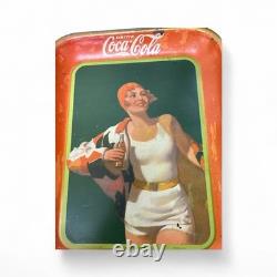 Original Vintage Coca-Cola Serving Tray from 1929-1930 entitled Swimsuit Girl