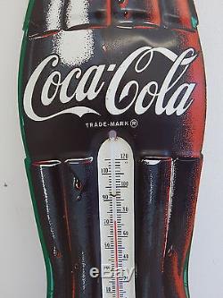 Original Vintage Coca Cola Thermometer Sign Metal Lithograph Working