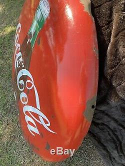 Original Vintage Porcelain Coca Cola 36 Button Sign / Coke / Soda 50s